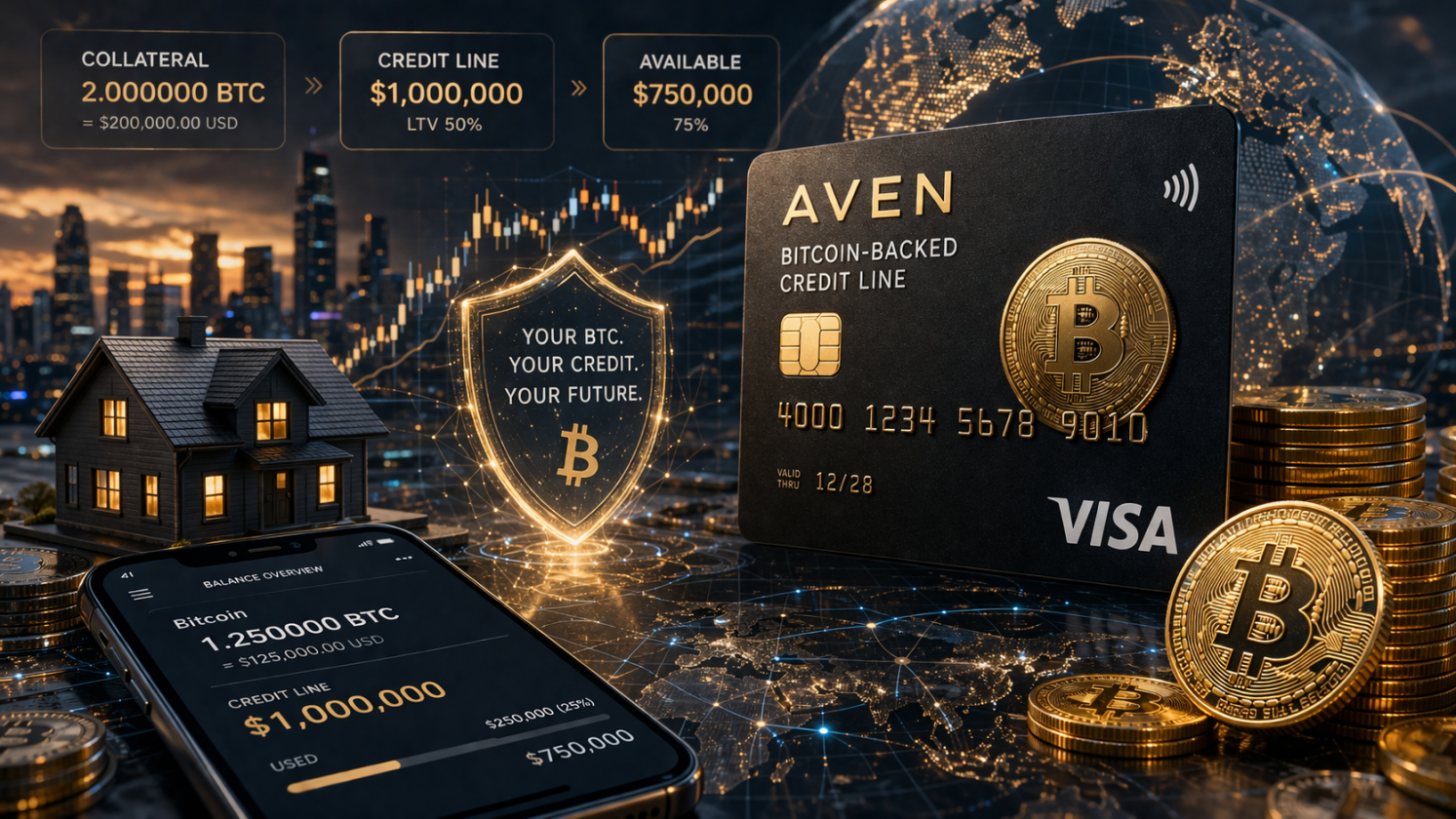 Cartão Visa da Aven permitirá crédito com garantia em Bitcoin de até US$ 1 milhão