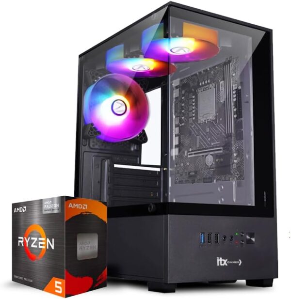 PC Gamer ITX Arena, Ryzen 5 5600G, Radeon™ Graphics Vega 7, 16GB Ram, SSD 480GB, Gabinete RGB - Imagem 3