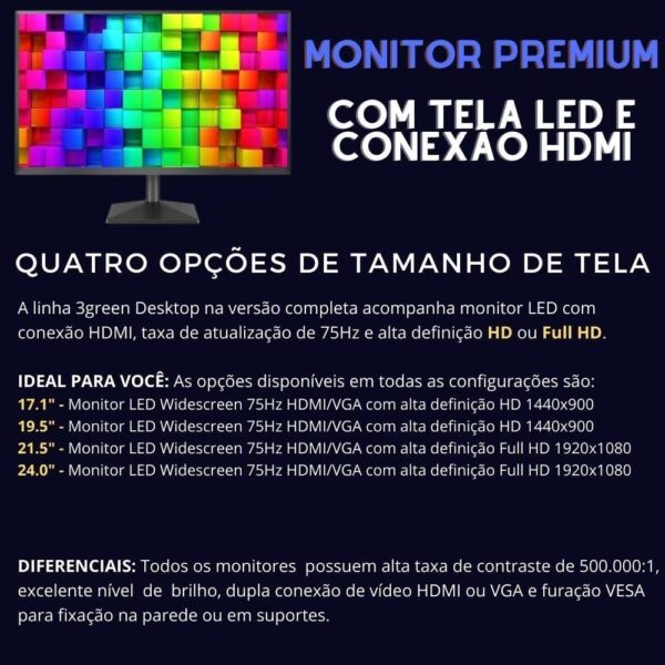 Computador Completo Desktop Intel Core i5 16GB Monitor 19.5" HDMI SSD 480GB Windows 10 3D-089 - Imagem 5