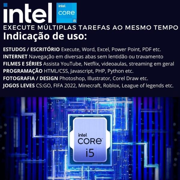 Computador Completo Desktop Intel Core i5 16GB Monitor 19.5" HDMI SSD 480GB Windows 10 3D-089 - Imagem 2