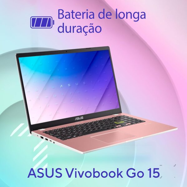Notebook ASUS Vivobook GO 15, Intel Celeron Dual Core N4500, 4 GB, 128 GB SSD, W11 Home, 15,60" LED, Rose Pink - E510KA-BR833WS - Imagem 5
