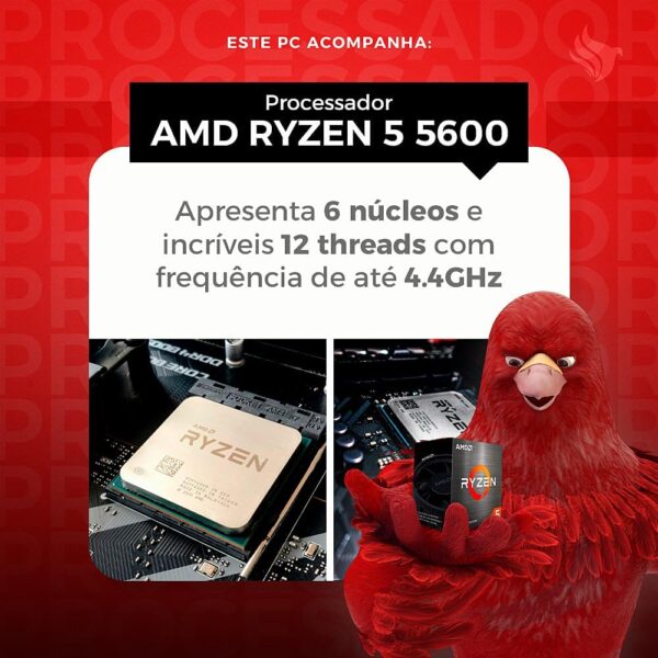 PC Gamer Mancer | AMD Ryzen 5 5600 | RX 580 8GB | 16GB DDR4 | SSD 480GB | Fonte 500W 80 Plus - Imagem 3