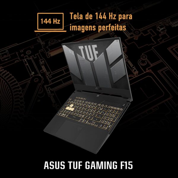 Notebook ASUS TUF Gaming F15, NVIDIA RTX3050, Intel Core I5, 8GB, 512GB, KeepOS, Tela de 15,6", Cinza - FX507ZC4-HN100 - Imagem 7