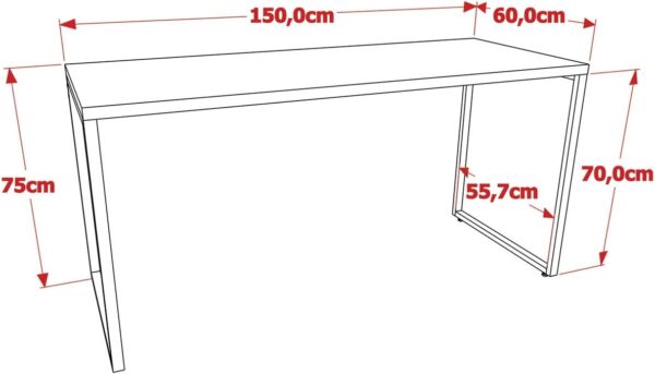 Mesa Escrivaninha Industrial 150cm Trevalla Kuadra ME150-E10 Carvalho - Imagem 26