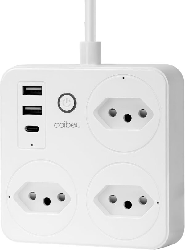 Filtro de Linha, Tomada Inteligente Wifi, Extensão Tomada, Regua Tomada, Regua de Energia, 3 Tomadas, 2 Interfaces USB, 1 Porta USB Tipo-C, Suporte para Controle Por Voz, Controle de celular (Branco) - Imagem 10