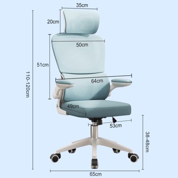 Cadeira de escritório, design ergonômico com suporte lombar independente, malha respirável e encosto de cabeça ajustável - Imagem 32
