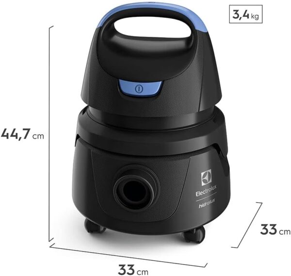 Aspirador água pó Electrolux compacto potente função sopro 1400W 12 L total 5 L util protetor termico AWD01 - Imagem 3