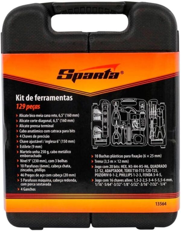 SPARTA Kit de Ferramentas 129 Peças com Maleta - Imagem 5