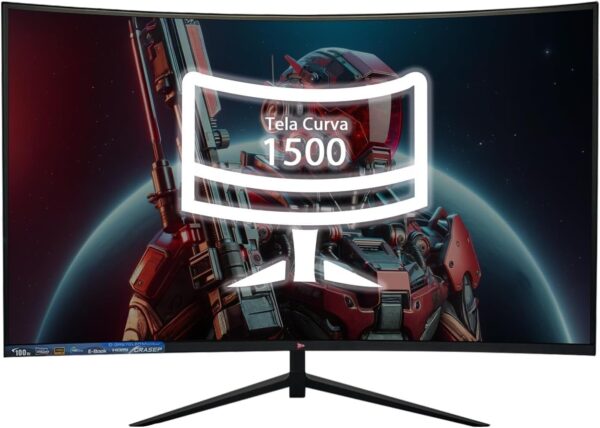 Monitor Curvo 27 Polegadas100Hz Full HD LED – Tela 1500R, 1MS, 98% sRGB, HDMI/VGA, Adaptive Sync, Ajuste de Inclinação e Filtro de Luz Azul para Jogos e Home Office (Polegadas, 27) - Imagem 7