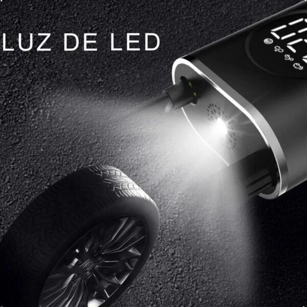 Calibrador Compressor Bomba De Ar Portátil Digital com Lanterna LED para Encher Pneus de Carro, Moto, Bike, Bicicleta, Bola e Piscina Inflável - Imagem 6