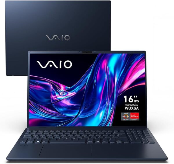 Notebook VAIO FE16 AMD® Ryzen 7-5825U Linux 16GB RAM 512GB SSD 16" IPS WUXGA Antirreflexo - Cinza Grafite