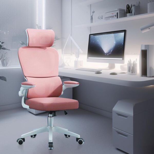 Cadeira de escritório, design ergonômico com suporte lombar independente, malha respirável e encosto de cabeça ajustável - Imagem 9