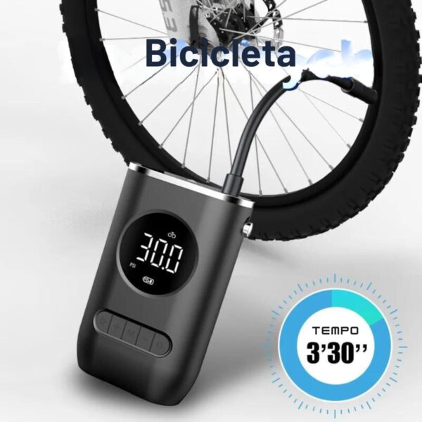 Calibrador Compressor Bomba De Ar Portátil Digital com Lanterna LED para Encher Pneus de Carro, Moto, Bike, Bicicleta, Bola e Piscina Inflável - Imagem 9