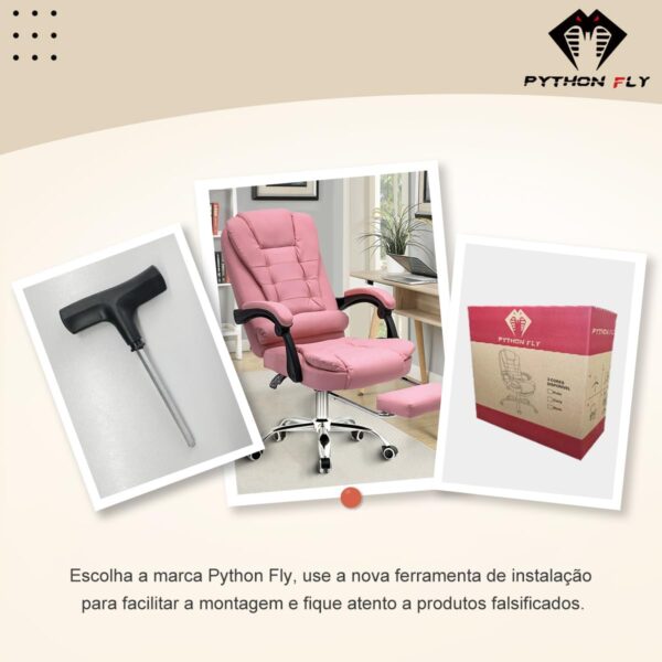 Cadeira de escritório presidente, cadeira de home office com apoio para os pés e encosto ajustável(Marrom) - Imagem 16