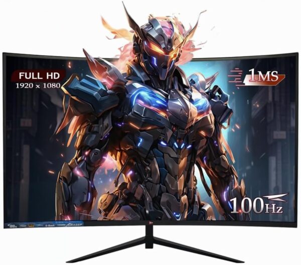 Monitor Curvo 27 Polegadas100Hz Full HD LED – Tela 1500R, 1MS, 98% sRGB, HDMI/VGA, Adaptive Sync, Ajuste de Inclinação e Filtro de Luz Azul para Jogos e Home Office (Polegadas, 27)
