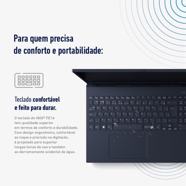 Notebook VAIO FE16 AMD® Ryzen 7-5825U Linux 16GB RAM 512GB SSD 16" IPS WUXGA Antirreflexo - Cinza Grafite - Imagem 7