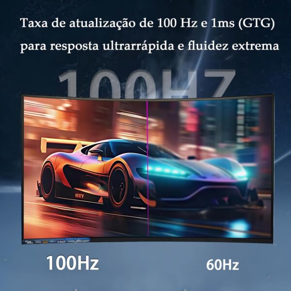 Monitor Curvo 27 Polegadas100Hz Full HD LED – Tela 1500R, 1MS, 98% sRGB, HDMI/VGA, Adaptive Sync, Ajuste de Inclinação e Filtro de Luz Azul para Jogos e Home Office (Polegadas, 27) - Imagem 3