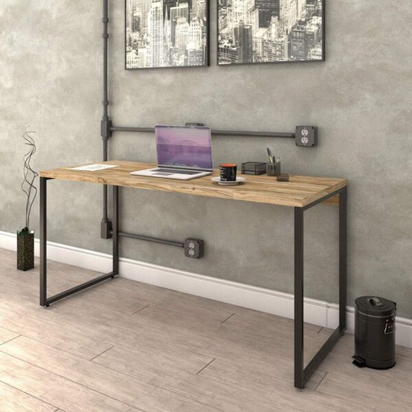 Mesa Escrivaninha Industrial 150cm Trevalla Kuadra ME150-E10 Carvalho - Imagem 24