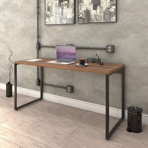 Mesa Escrivaninha Industrial 150cm Trevalla Kuadra ME150-E10 Carvalho - Imagem 12