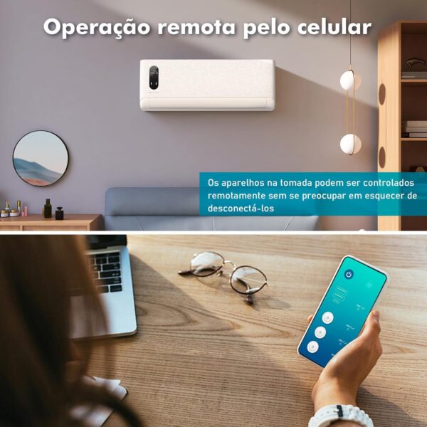 Filtro de Linha, Tomada Inteligente Wifi, Extensão Tomada, Regua Tomada, Regua de Energia, 3 Tomadas, 2 Interfaces USB, 1 Porta USB Tipo-C, Suporte para Controle Por Voz, Controle de celular (Branco) - Imagem 15